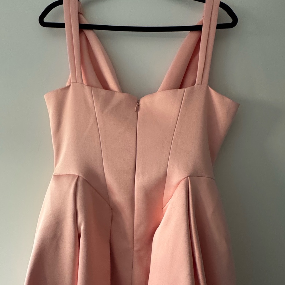House of CB Peach Satin Pleated Midi Dress. - Picture 6 of 12